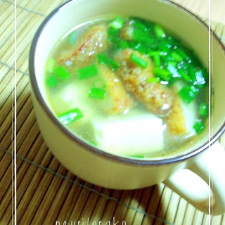 野菜フライと豆腐のスープ